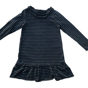 Girl Size 6 Osh Kosh Long Sleeve Dress Black Stripe 424